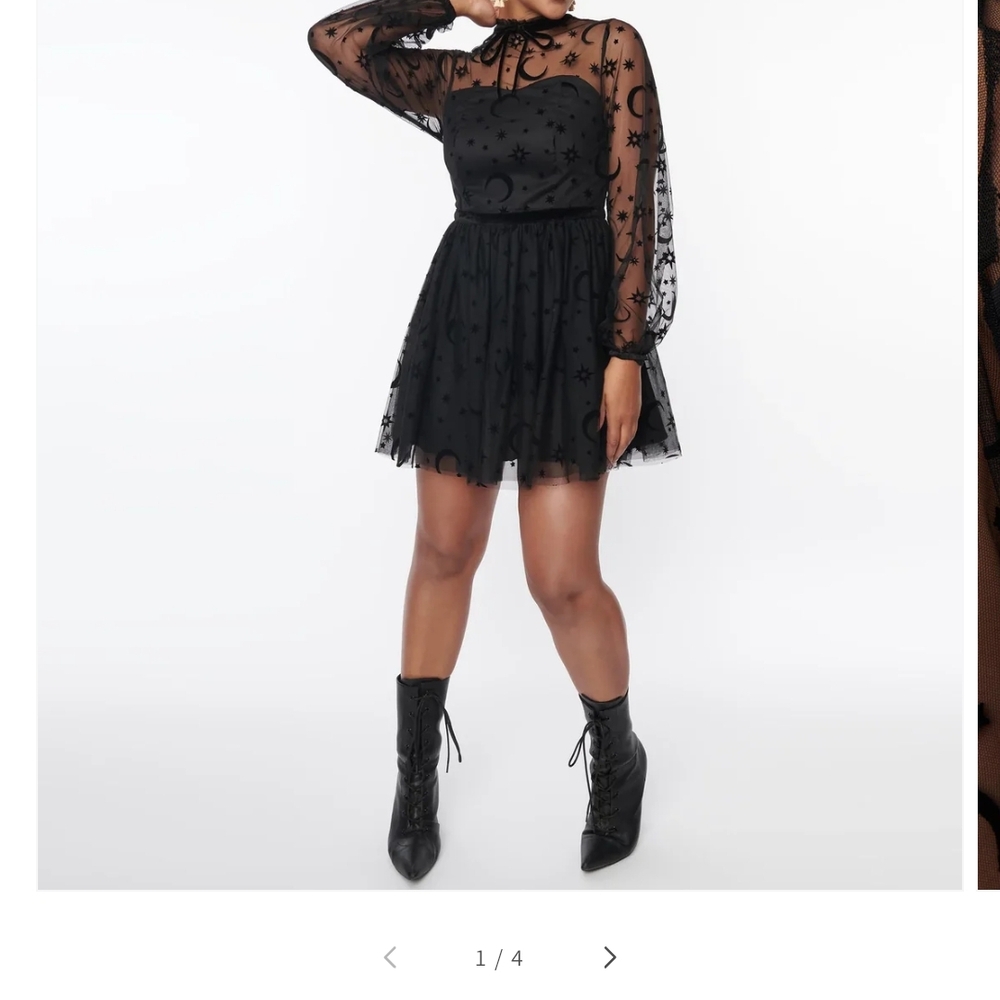 Unique Vintage Black Strapless Dress with Sheer Overlay